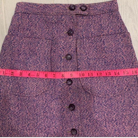 Vintage Herring Bone Purple Midi Skirt - Picture 2 of 8
